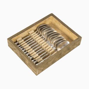 19th Century Napoleon III Silver-Plated Teaspoons, Set of 12