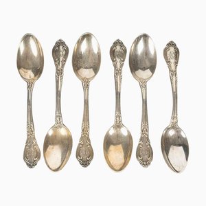 19th Century Napoleon III Silver-Plated Teaspoons, Set of 6