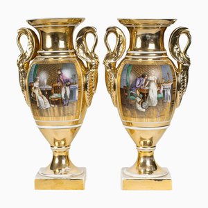 Empire Napoleon III Paris Porzellanvasen, 19. Jh., 2er Set
