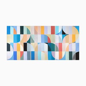 Natalia Roman, Summer Waters Triptych, 2025, Acrylic on Paper
