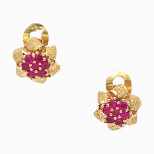 Ruby Flowers Ohrclips, 2 . Set