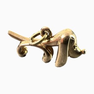 Suspension Vintage en Or Jaune 18k Sausage Dog Hound, 1960s