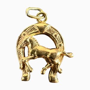 Pendentif Porte-bonheur Fer à Cheval en Or Jaune 18k, Italie, 1960s