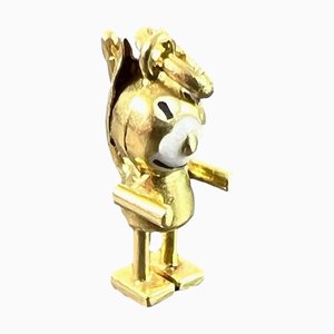 Pendentif Porte-Bonheur en Or Jaune 18k en Émail, Italie, 1970s