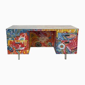 Handbemalter Schreibtisch mit Graffiti von Andy Best