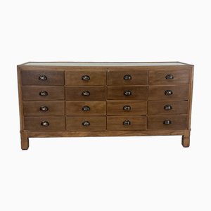 16 Drawer Oak Shop Counter, 1930s