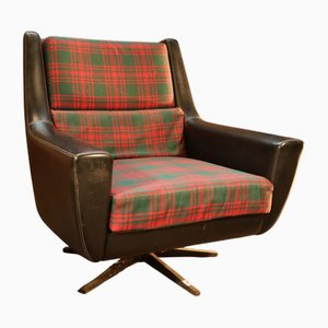 Mid-Century Modern Leather Armchair, 1980s