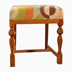 Tabouret Vintage Rembourré en Bois