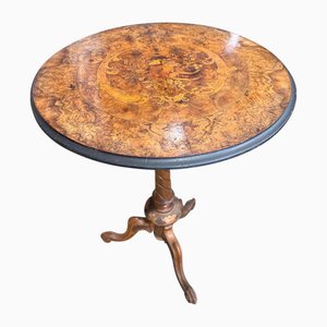 Victorian Walnut Marquetry Occasional Table with Floral Inlay