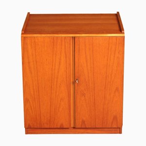 Armoire à Disques Vinyles Mid-Century en Teck sur Roulettes par Dynatron, 1960s