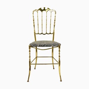 Mid-Century Chiavari Brass Chair attributed to Giuseppe Gaetano Descalzi, Italy, 1950s