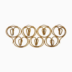 Large Rattan Wall Coat Rack attributed to Franca Helg & Franco Albini for Bonacina, Italy, 1960s