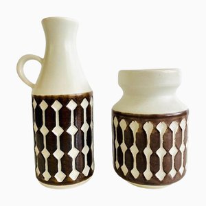 Vasen mit Reliefdekor von Jasba, West Germany, 1960er, 2er Set