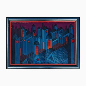 M. Pipić, City Lights, 1977, Olio su vetro