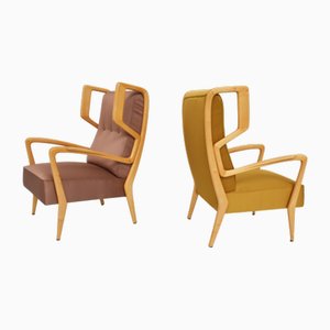 Sessel aus Satin von Orlando Orlandi, 1951, 2er Set