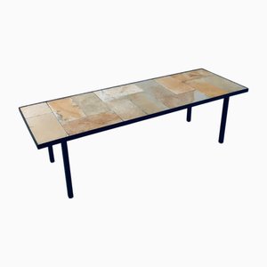 Mesa de centro minimalista Mid-Century de azulejos de cerámica, Francia, años 60