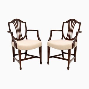 Georgianische Carver Sessel, 1900er, 2er Set