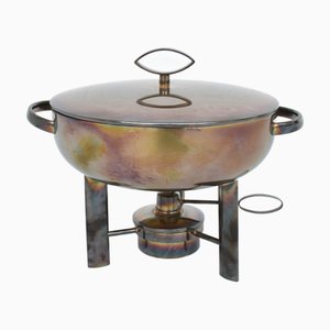 Silbernes Fondue- oder Speisenwärmer Set von Lino Sabattini für Sabattini Argentia, 1970er, 2er Set
