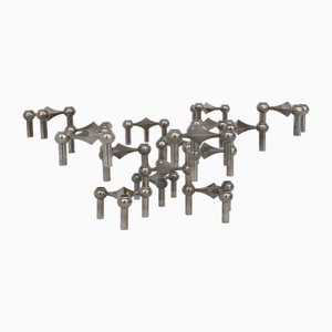 Modular Candleholder by Ceasar Stoffi for Hans Nagel, Germany, 1965, Set of 16