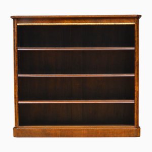Victorian Walnut and Inlaid Open Bookcase, 1880