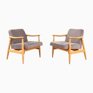 Mid-Century Polish Lounge Chairs by J. Kędziorek, 1960s, Set of 2
