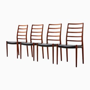 Sillas de comedor modelo 82 de Niels Otto Moller para JL Mollers Denmark, 1971. Juego de 4