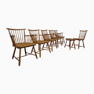 Armchairs and Stool by Arno Lambrecht for WK Möbel, 1950s, Set of 7