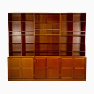 Large Set of Modular Teak Bookshelves by Christian Hvidt for Søborg Møbler, Denmark, 1960s, Set of 9