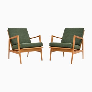 Vintage Swedish Oak Armchairs, 1960s, Set of 2