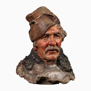 Artiste Italien, Sculpture d'un Pêcheur, 20ème Siècle, Terre Cuite