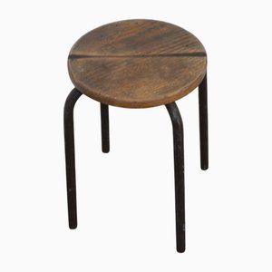 Fußhocker aus Buche & Eisen, 1960er