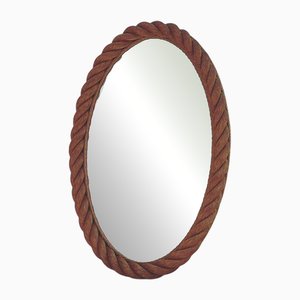 Specchio ovale in corda attribuito ad Audoux e Minnet, Francia
