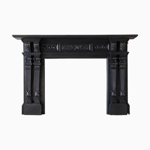 Polished Cast Iron Fireplace Mantel, 1890s