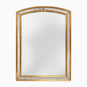 Mirror with Marbled Fume Glass Side Panels in Gilded Wooden Frame from Deknudt, 1970s