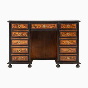 18th Century Italian Burr Mulberry Kneehole Desk
