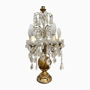 Gilded Wooden Pinwheel Lamp, 1890s