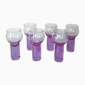 Alexandrit Glas Gläser von Sergio Asti, 1970er, 6er Set