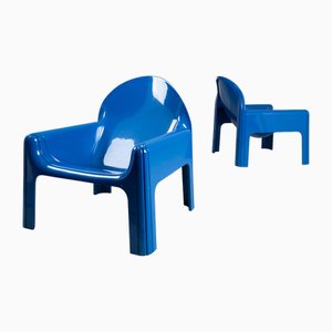 Blaue Modell 4794 Armlehnstühle von Gae Aulenti für Kartell, 2er Set