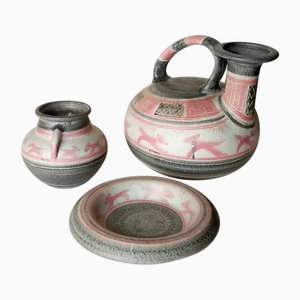 Ceramic Set by Silvano Vannuzzi for Italica Ars, 1970s, Set of 3