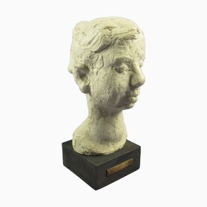 Lithoceramic Bust of Lady by Giuseppe Ursi for Piccinelli, 20th Century
