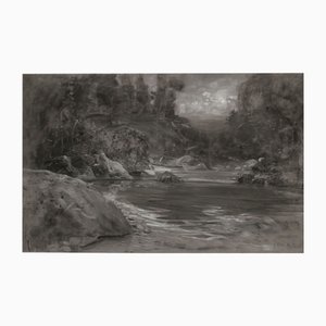 Francesco Paolo Michetti, Paesaggio italiano, 1800, Disegno a matita