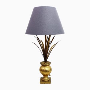 Lampada a forma di covone di grano dorato con foglia, anni '50