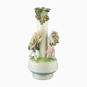 Antike italienische Keramikvase mit Figuren, 1800er