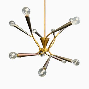 Vintage Brass Italian Chandelier, 1960s