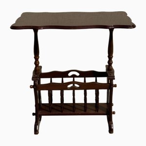 Vintage Brown Turned Wooden Magazine Rack