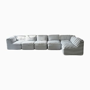 Gestreiftes modulares Sofa, 1980er, 6er Set