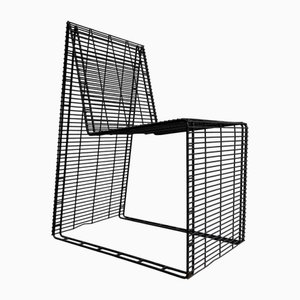 Silla gráfica vintage de metal, años 90