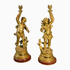 Bronze Candlesticks by Rancoulet, France, 19th Century, Set of 2