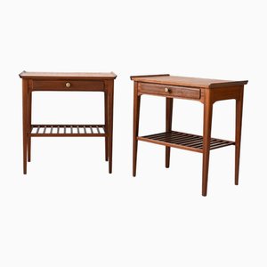 Skandinavische Mid-Century Nachttische aus Mahagoni, 1950er, 2er Set