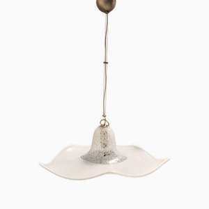 Lampada a sospensione in vetro di Murano bianco di La Murrina, anni '80